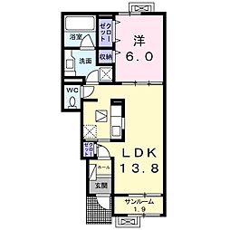 ルポール1 1LDKの間取図画像