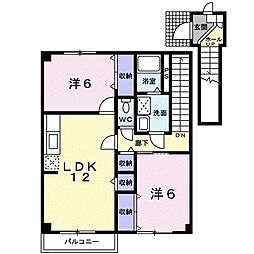 グラスウィング2000 2LDKの間取図画像