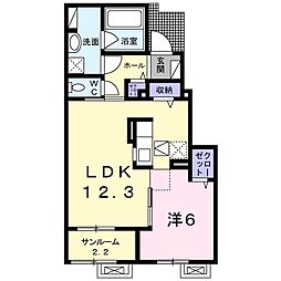 茜タニエールB 1LDKの間取図画像