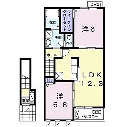 Ｃａｐｉｔａｌｅ　I 2階2LDKの間取り