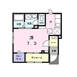 フェア　レジデンス 1階1Kの間取り