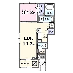ボヌールI 1LDKの間取図画像