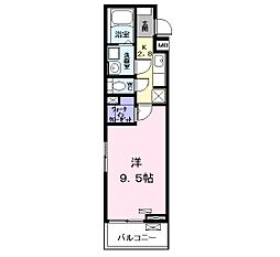 リアン 1Kの間取図画像