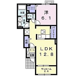グランドソレーユ4 1LDKの間取図画像