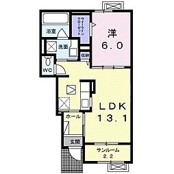ブリッサ鯖江B 1LDKの間取図画像