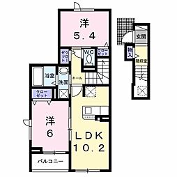 シーパレス弐番館 2LDKの間取図画像