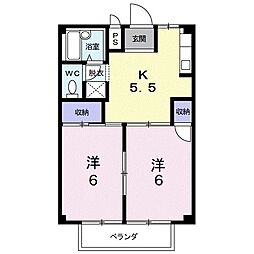 パレスインビレッヂ 2Kの間取図画像