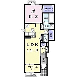レイピア2 1LDKの間取図画像