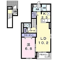 グランデュール1 1LDKの間取図画像