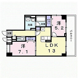 Y's STATE 天王台 2LDKの間取図画像