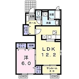 フェリーチェＡ 1階1LDKの間取り