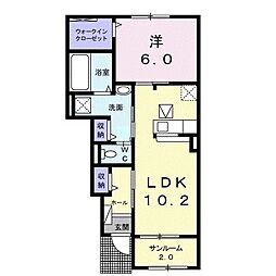 セレッソ　Ａ 1階1LDKの間取り