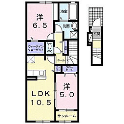 フォルトゥーナ 2LDKの間取図画像