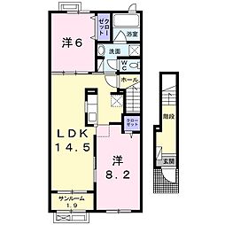 レリクア1 2LDKの間取図画像
