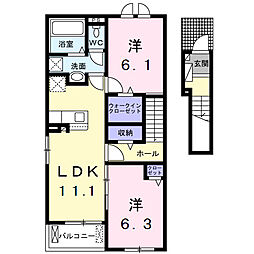 マルベリーハウス S 2LDKの間取図画像