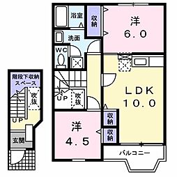 ソレアードA 2LDKの間取図画像