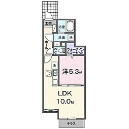 ガジュマル 1階1LDKの間取り