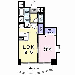 アット長田 1DKの間取図画像
