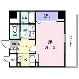 ビーチフロント富士 1Kの間取図画像