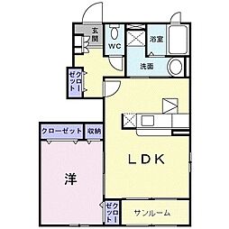 フロレスタ 1LDKの間取図画像