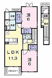 エントピアC 2LDKの間取図画像
