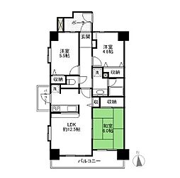 上毛電気鉄道 片貝駅 徒歩20分の賃貸マンション 4階3LDKの間取り
