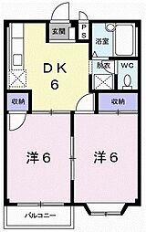 エルディムYOU 2DKの間取図画像