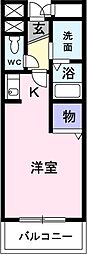 グリーンコート 1Kの間取図画像
