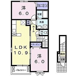 サードコンフォートB 2LDKの間取図画像