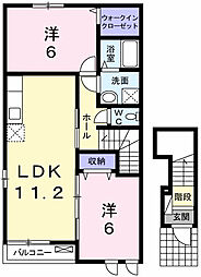 メゾンオランジュリー 2LDKの間取図画像