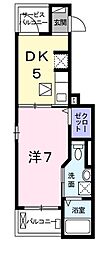 ラ・ポール筒井 1DKの間取図画像
