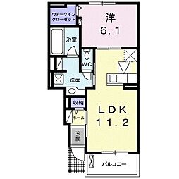 ベルグ 1LDKの間取図画像