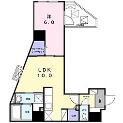 Ｇｒａｃｅ世田谷 8階1LDKの間取り