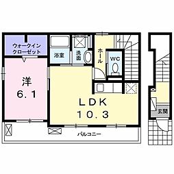 モンシュシュ 1LDKの間取図画像