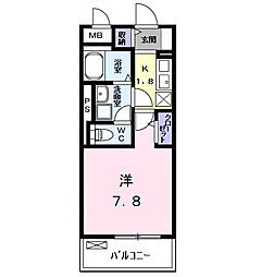 ハーモニーハイツ高畑 1Kの間取図画像