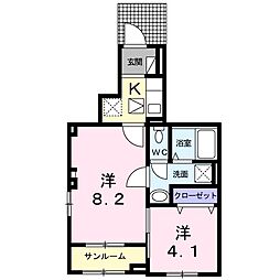 アルカンシェルD 1SKの間取図画像