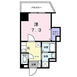 シャラ サーブール 1Kの間取図画像