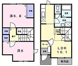 サンテラスアーイB棟 2LDKの間取図画像
