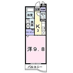 プロムナードだいじん 1Kの間取図画像