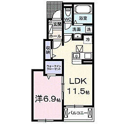ＫＡＳＨＩＷＡ 1階1LDKの間取り