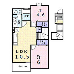ＣＡＴＳ・ＥＹＥ 2階2LDKの間取り