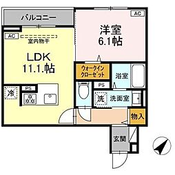 Asset-Court曙町 3階1LDKの間取り