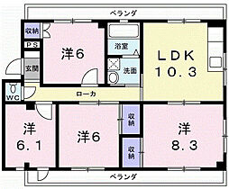 コーポＴ142 2階4LDKの間取り