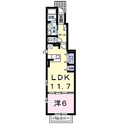 カーサ　フェリーチェ 1階1LDKの間取り