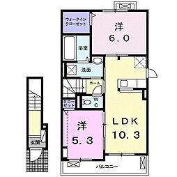glanzMeerB 2LDKの間取図画像