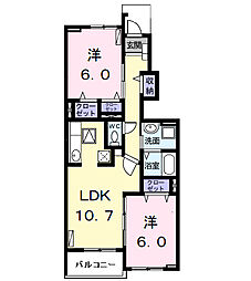 ガーデン・シュティル　Ａ 1階2LDKの間取り