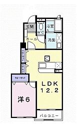 ドゥ・プリムローズ 1階1LDKの間取り