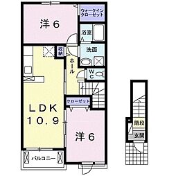 葵II 2階2LDKの間取り