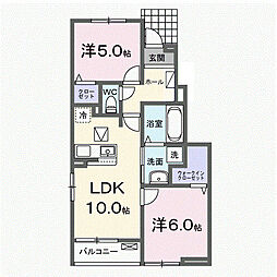 サンレジデンス 2LDKの間取図画像