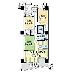 東武東上線 ふじみ野駅 徒歩6分の賃貸マンション 11階3LDKの間取り